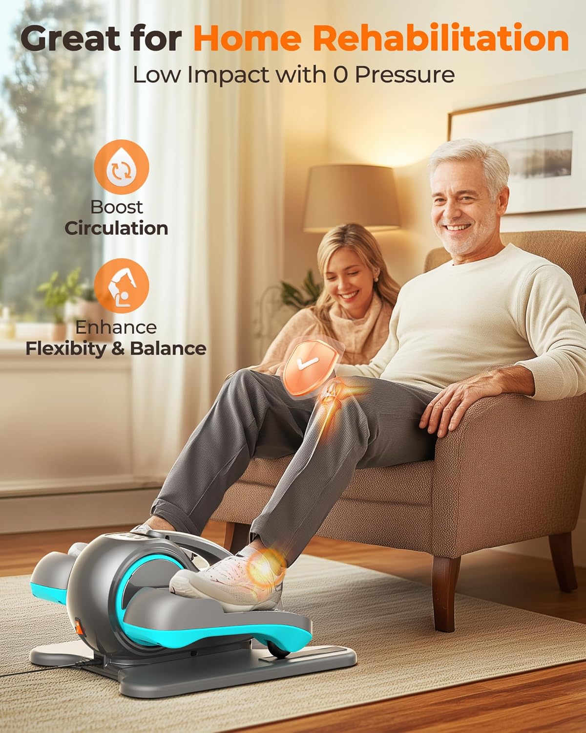 YOSUDA Under Desk Elliptical - Quiet & Portable Electric Seated Pedal Exerciser with 10 Resistance Levels