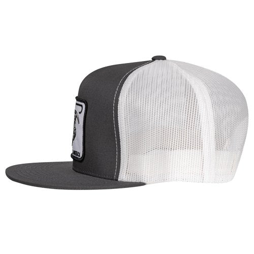 Lazy J Ranch Charcoal Grey & White Willow Cattle Headquarters Classic Five Panel Trucker Hat - Adjustable Unisex Country Hats, Vintage Trucker Hat