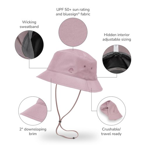 Sunday Afternoons Sunward Bucket Hat, Dusty Rose, Large