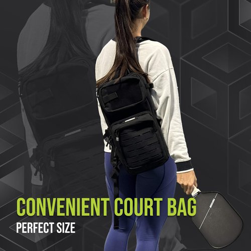 Professor Pickleball CourtCommander Pickleball Backpack - Lightweight & Efficient Pickleball Bag - Holds 4 Paddles, 6 Balls, & Cup Holder - Tactical Style