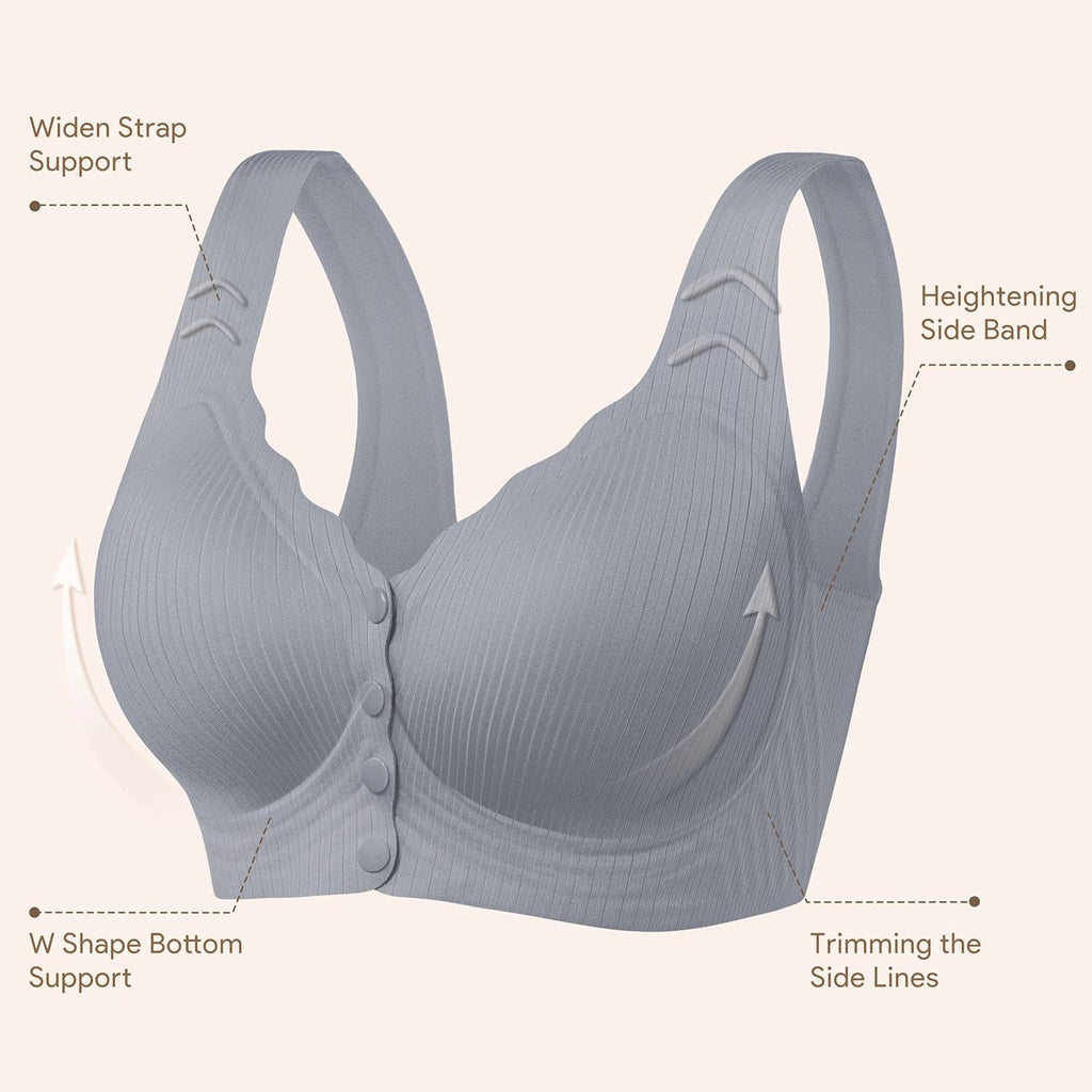 Skiennix Seamless Bras for Women - Front Closure Comfort Support Bralettes for Mastectomy Recovery | 1 or 3 Pcs