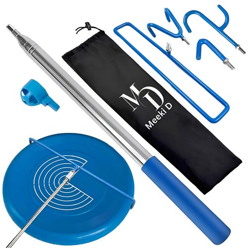 MD 5 in 1 Extendable Disc Golf Retriever (16FT) Telescopic Disc Golf Retriever-Disc Retriever with Stainless Steel Frame Multiple Hooks & Carry Bag-Disc Golf Retriever Pole for Tree Bushes & water