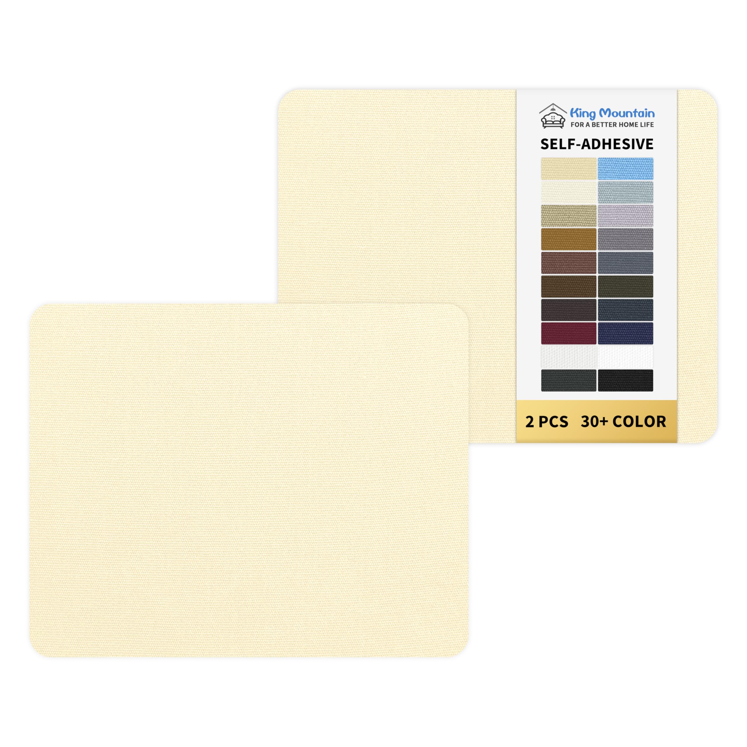 KING MOUNTAIN Canvas Repair Patch 9 x11 Inch 2 Pcs Self-Adhesive Waterproof Fabric Patch for Sofas, Tents, Furniture,Tote Bags, Car Seats (Beige1.0)