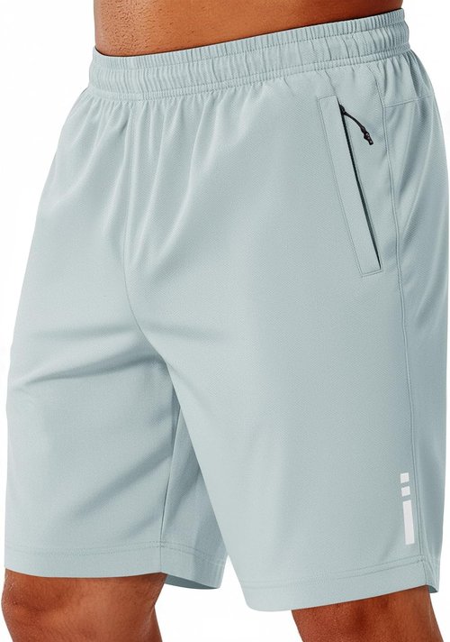 COOFANDY Men's Athletic Running Shorts - Lightweight Quick-Dry Mesh Gym Shorts with Zipper Pockets | 9" Length