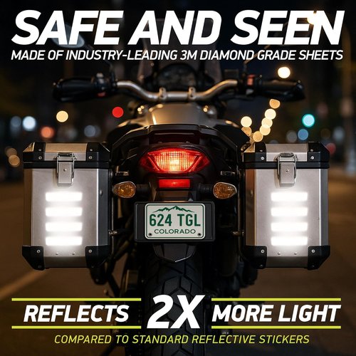 3M Diamond Grade Reflective Stickers - Yellow Safety Tape | 1.25″ x 6″ | 5-Pack for Helmets, Cars & More