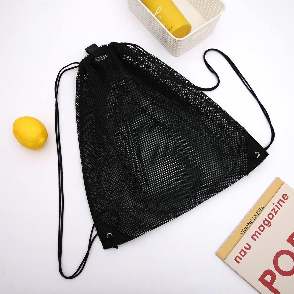 Palmhomee Mesh Drawstring Bags - Pack of 4 for Sports, Gym, Laundry & Beach - Mixed Sizes
