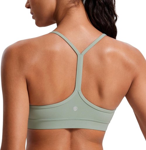 CRZ YOGA Y-Back Sports Bra for Women - Padded Low Impact Workout Top | Butterluxe Fabric