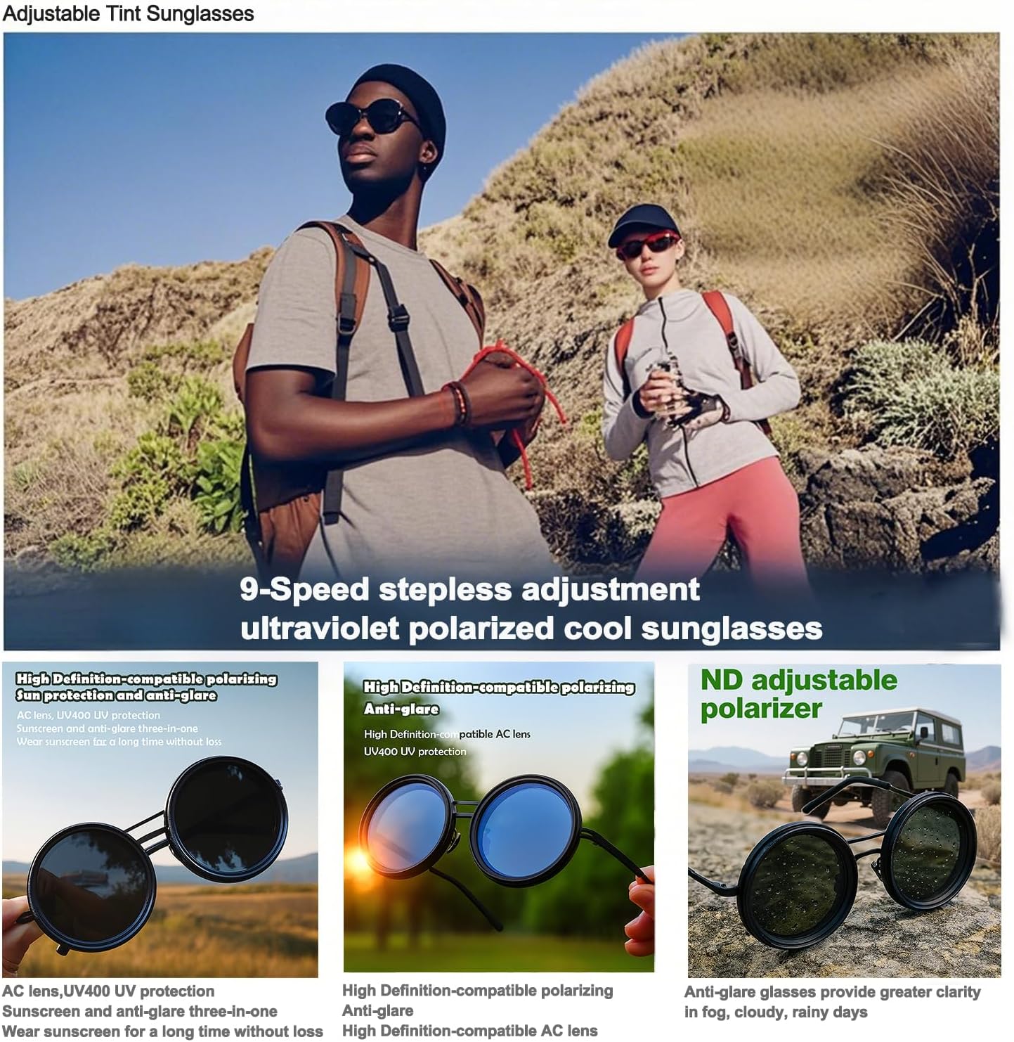 Skiennix Adjustable Polarized Sunglasses - UV400 Protection with ND Filter | Unisex Beach Eyewear