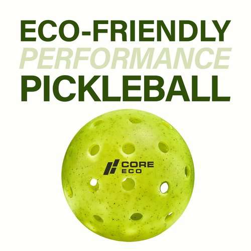 CORE Pickleball-ECO Ball | Outdoor Pickleball Balls - Official Ball-Pickleball World Cup & USAPA Tournament Approved - Durable, Regulation Size - High Visibility Neon, 3 Balls