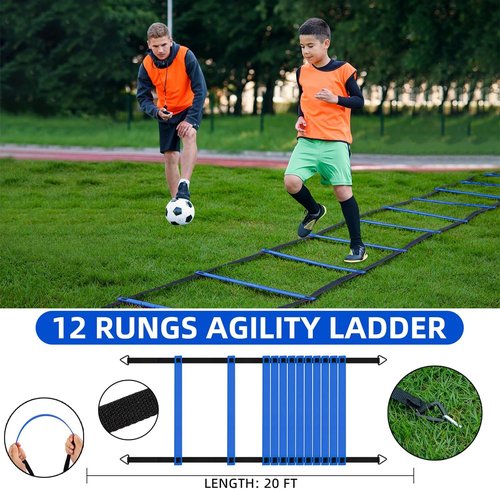 HAFHAF Portable Soccer Goals - 4x3 ft Kid-Friendly Set with Ball, Ladder & Cones for Outdoor Fun