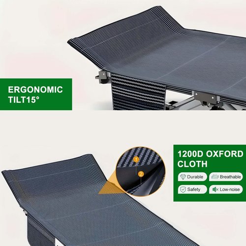 Camping Cot for Adults Sleeping Portable Folding Outdoor Cots for Camping W/Soft Pad Carry Bag for Home Office Nap Beach Travel, 500LBS,Grey