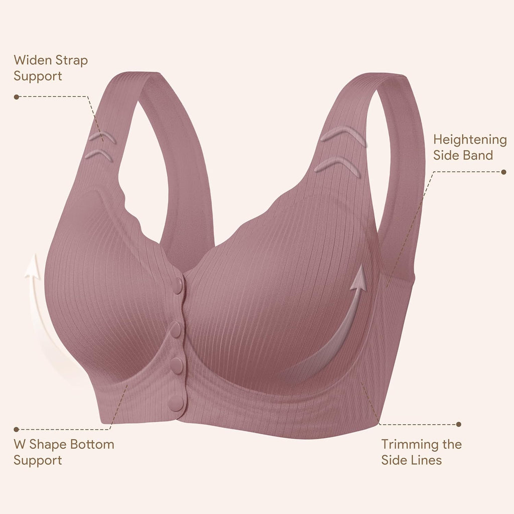 Skiennix Seamless Bras for Women - Front Closure Comfort Support Bralettes for Mastectomy Recovery | 1 or 3 Pcs