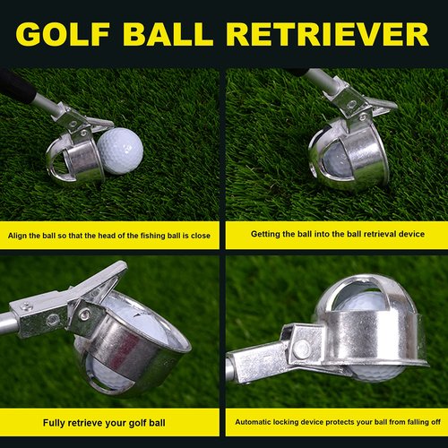 HOW TRUE Stainless Telescopic Extendable Golf Ball Retriever for Water, 18 Foot Maximum Length