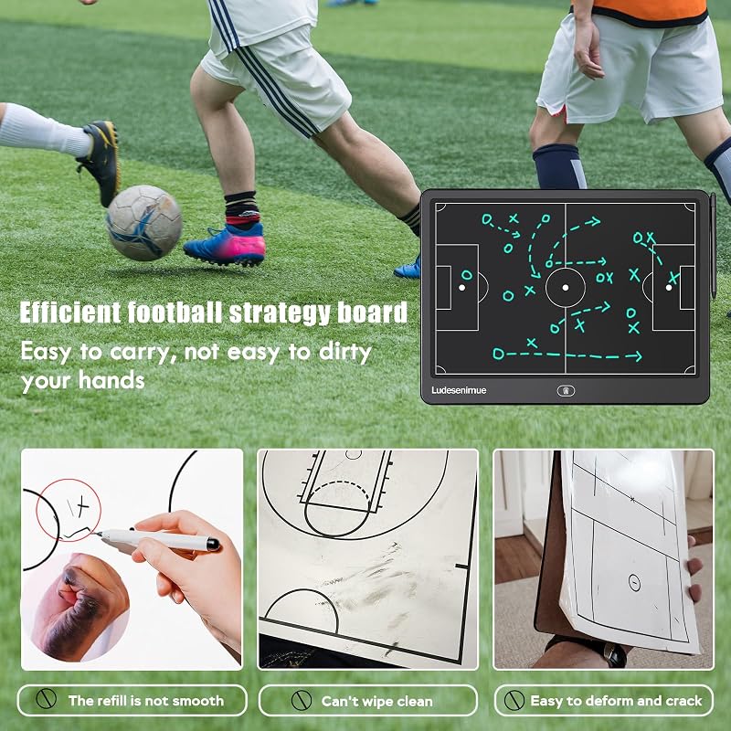 16 Inch LCD Soccer Coaching Board - Electronic Tactics Whiteboard with 9" x 12" Variation