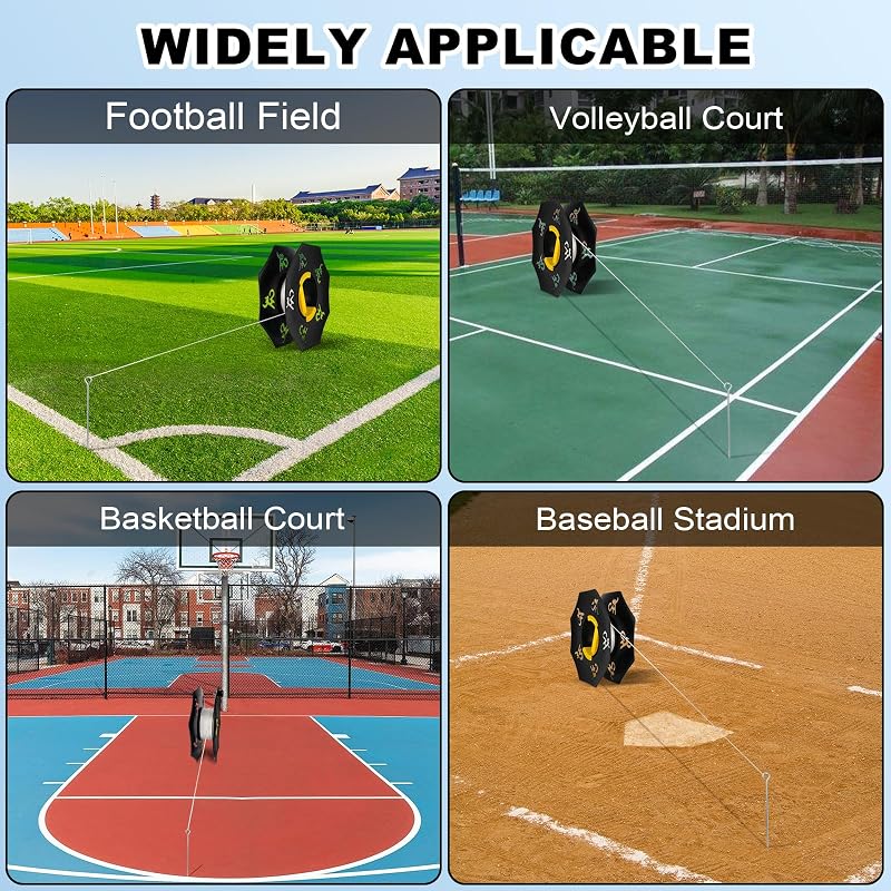 Sports String Winder Kit 500' Nylon Line for Courts & Fields - Black Basic