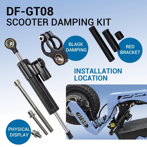 DOF DF-GT08 Electric Scooter Steering Damper and Stablizer,DF-GT08 Series E-Scooter Parts and Accessories, Fast Speed Dual Motor Off Road Electric Scooter Parts & Accessories (Black)