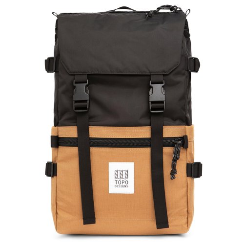 Topo Designs Rover Pack Classic - Daily Daypack for Commutes, Day Trips, Hikes, Iconic Denver Design, PFAS-Free, Fair Trade, BlueSign Backpack (Khaki/Black)