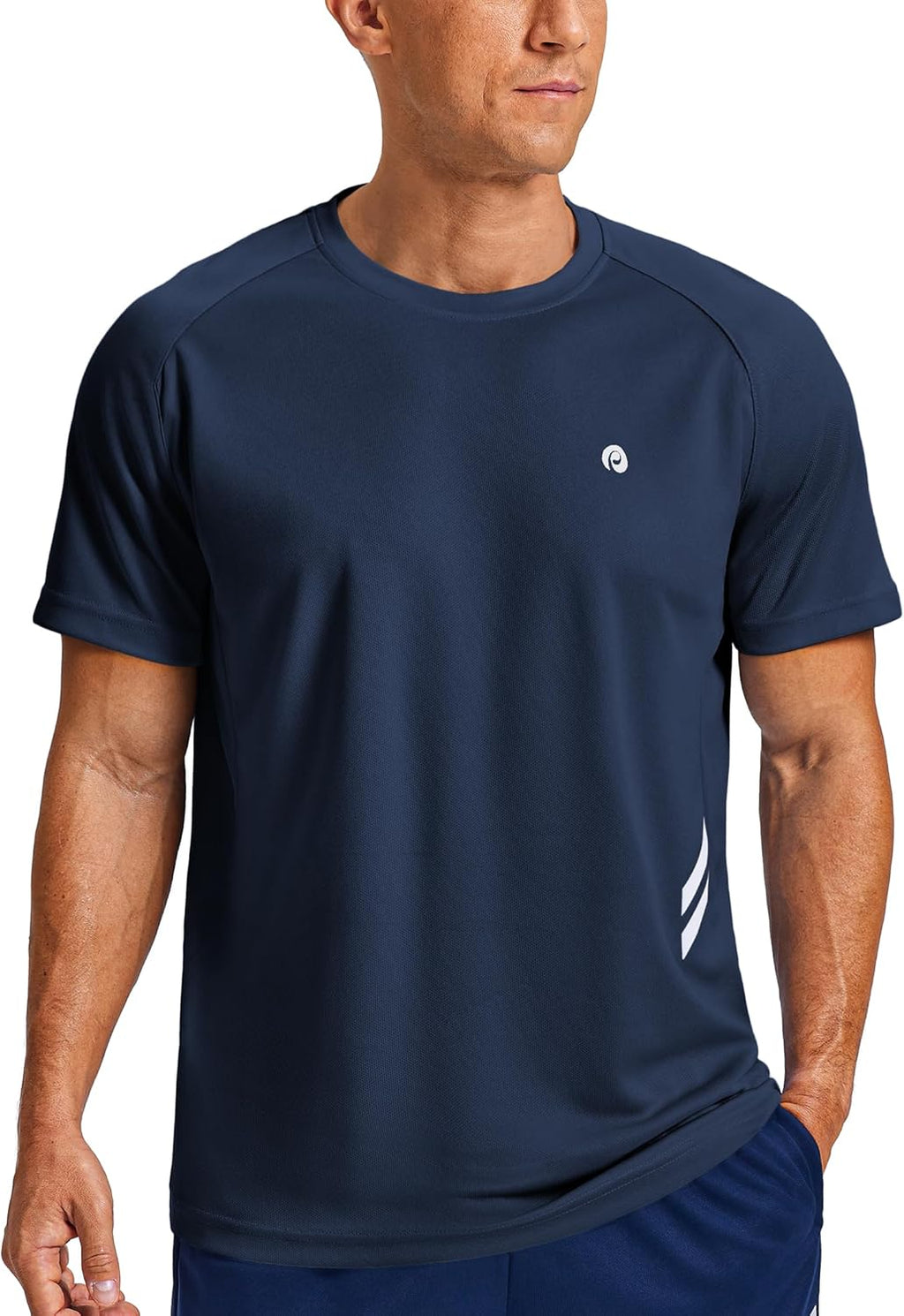 PINSPARK Men's Quick Dry Athletic T-Shirts - Moisture-Wicking Short Sleeve Gym Tees for Workouts