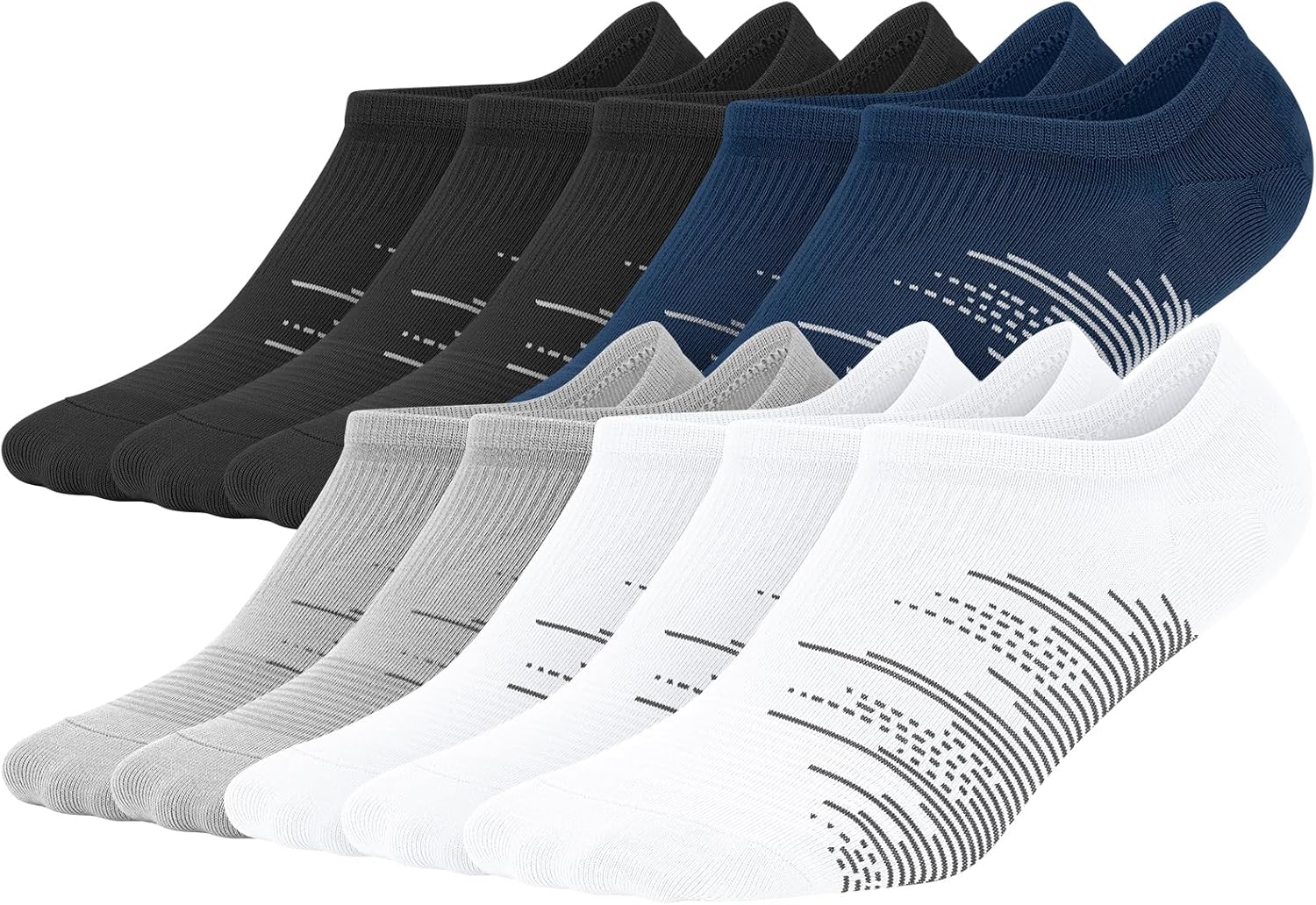 Wernies No Show Socks for Men - 10 Pairs of Low Cut Cotton Socks with Non-Slip Grips | Sizes 6-10 & 11-13