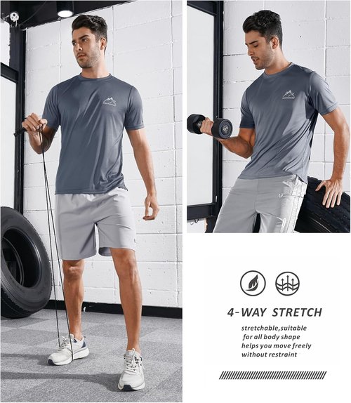 NORTHYARD Men's Sun Protection Shirt - UPF 50+ Short Sleeve Rash Guard for Athletic Activities
