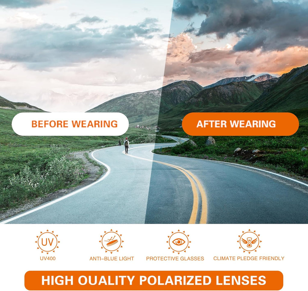 Suoso Polarized Sports Sunglasses - UV400 Protection for Men & Women | Ideal for Golf, Fishing, Running, Driving