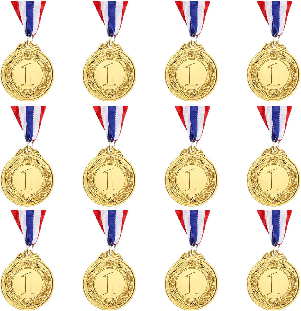 Simpeak Winner Medals - 12-Piece Olympic Themed Awards for Sports Ceremonies | 2 Inches