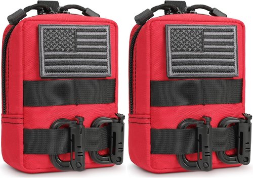 FRTKK Tactical Molle Pouches - Compact Water-Resistant EDC Utility Bags (2 Pack)
