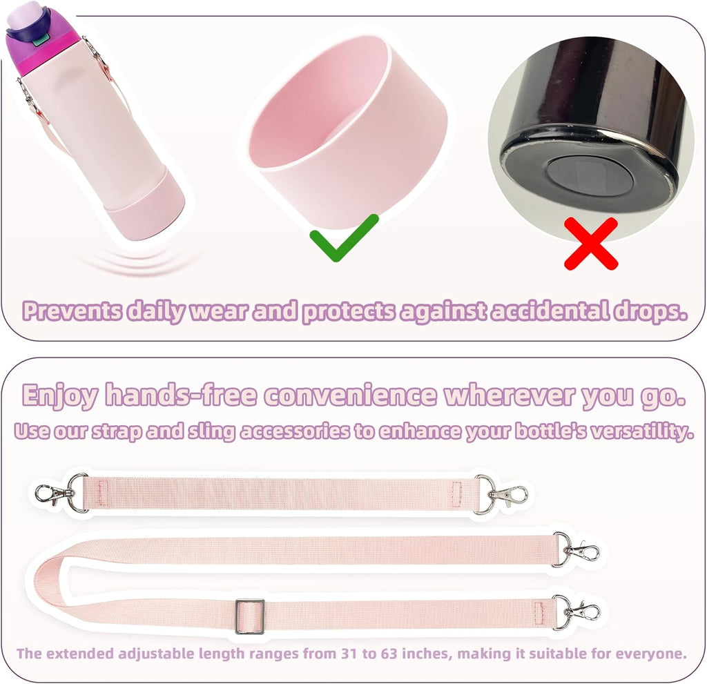 Owala Silicone Boot Set - Non-Slip Sleeve, Shoulder Strap & Handle Strap for 24 oz, 32 oz, 40 oz Bottles | Candy Coated
