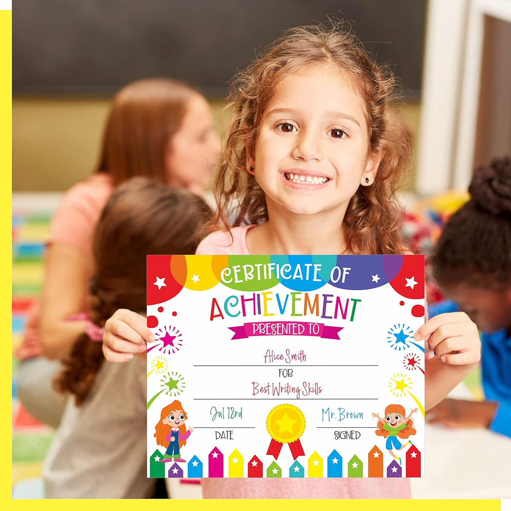 Regine Switzerland 40 PCS Preschool Diplomas - Colorful Achievement Certificates for Kids