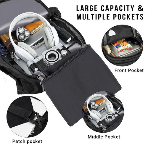 FUNANASUN 16L Ultra-Lightweight Foldable Waterproof Hiking Backpack For Women Men Small Backpack For Hiking Commuting Travel, Black