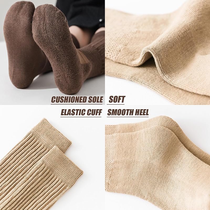 Girls Slouch Socks 3 Pairs Knee High Warm Knit Scrunch Boot Socks White