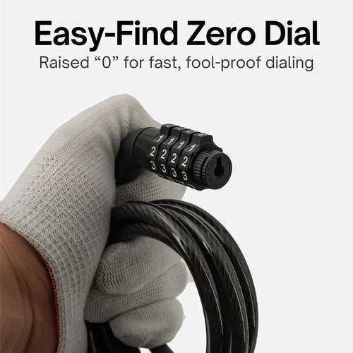Boviisky Light Bike Cable Lock Combination,4 Digit,4ft Long Resettable Combination High Security Bicycle Lock for Scooter, Mountain Bike,Kids Bike Lock,Vinyl-Coated Anti-Theft 5/16 in Diameter