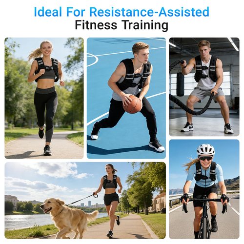 ROBORE Weighted Vest, 8lb/12lb/16lb/20lb Weight Vest with Reflective Stripe for Workout, Body Weight Vests for Women, Men, Strength Training, Running, Fitness, Weight Loss, Weightlifting (12LB)