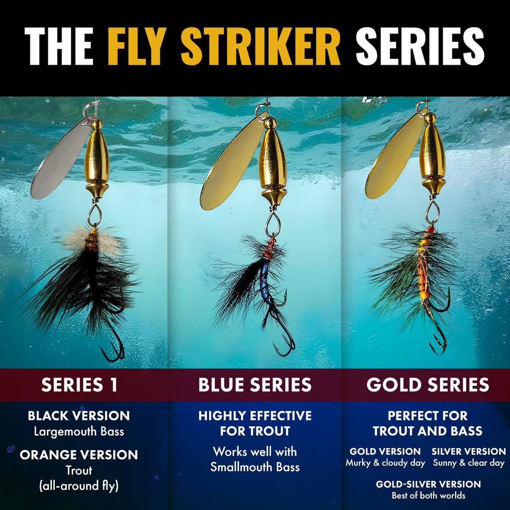 RoxStar Fly Strikers | Versatile Fishing Spinner Proven to Out-Fish Any Spinner | Hand-Tied in The USA for Trout, Bass, Steelhead