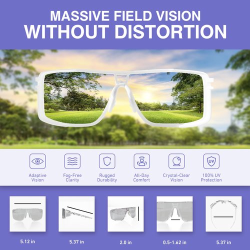 OCTO Zonda Photochromic Cycling Glasses - Lightweight Sports Sunglasses for Men & Women, UV400 Protection for Cycling, Running, Golf, and Outdoor Activities (White Purple)