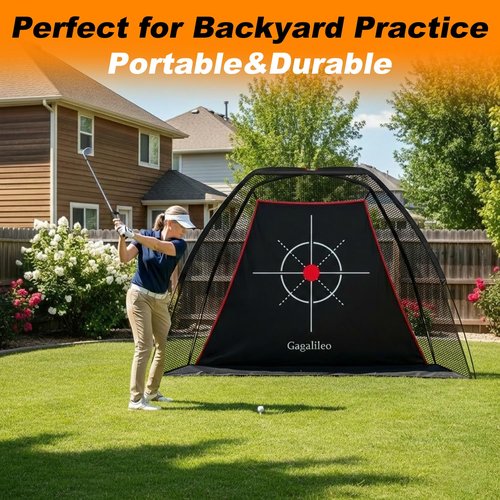 Gagalileo Golf Target Cloth: 5.7x4.7x2.7FT Protective Net Portable Easy Setup with S-Hooks & Ropes Indoor Outdoor Practice All Golfers Training Accuracy for Backyard Garage