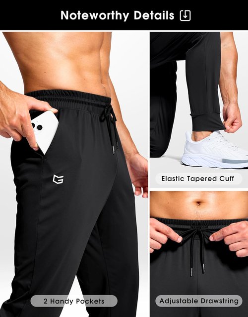 G Gradual Men's Joggers - Lightweight Athletic Pants with Pockets for Gym & Running | Stretch Fit