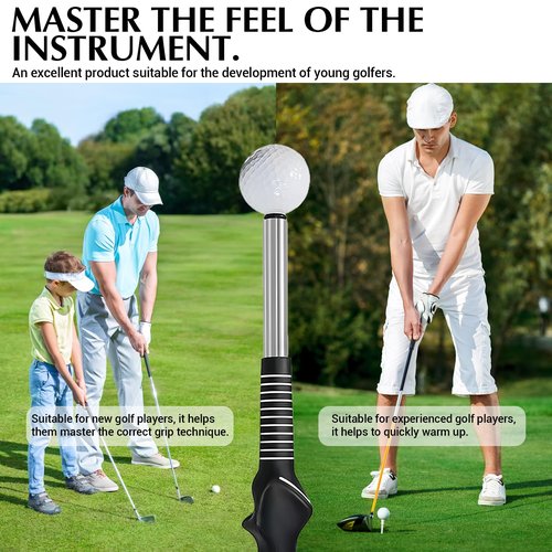 YIHKQDL Golf Swing Trainer – Adjustable Golf Grip Trainer with Click Feedback for Tempo, Power & Accuracy | Portable Golf Training Aid Black