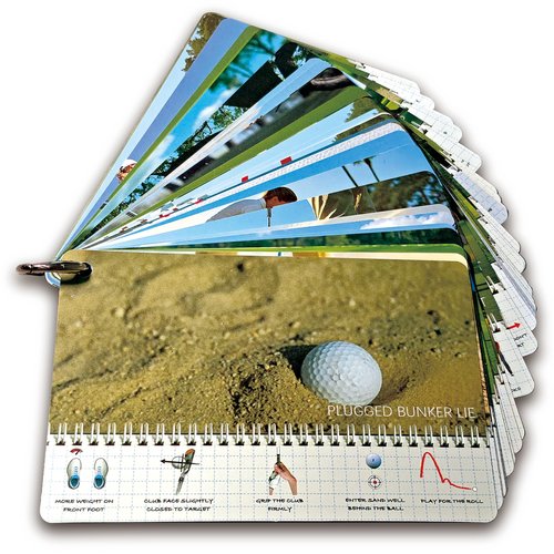 Golf Reference Cards | Pocket Survival Guide and Golf Instruction Booklet | Compact Waterproof PVC Cards for Troublesome Shots | Improve Your Game Instantly | Perfect for Beginners & Pros