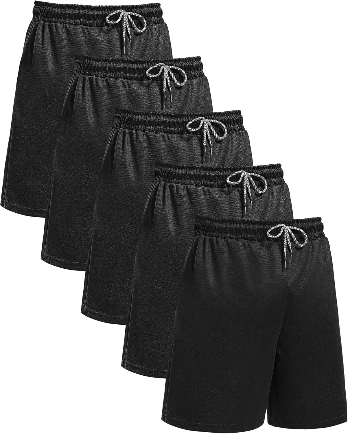 Skiennix Men's Athletic Running Shorts - 7-Inch Dry Fit & Mesh Workout Shorts with Pockets | 5 Pack