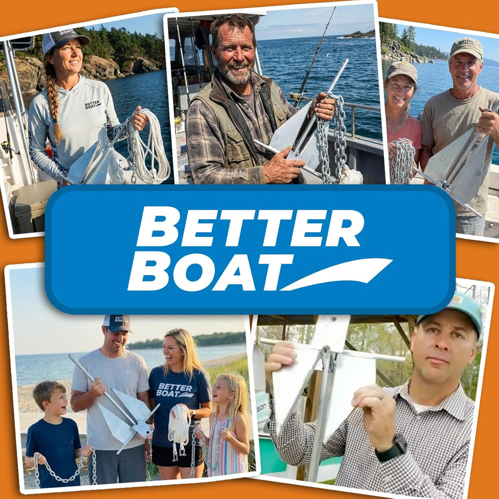 Better Boat Heavy Duty Fluke Boat Anchor Kit - Galvanized Steel with Rope & Chain | Multiple Sizes Available