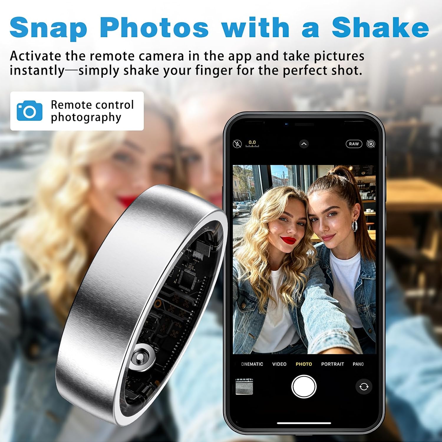 Smart Ring - Health & Fitness Tracker for Men & Women | Sleep Monitoring, SpO2 & Heart Rate - Silver Size 7