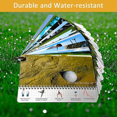 Golf Reference Cards | Pocket Survival Guide and Golf Instruction Booklet | Compact Waterproof PVC Cards for Troublesome Shots | Improve Your Game Instantly | Perfect for Beginners & Pros