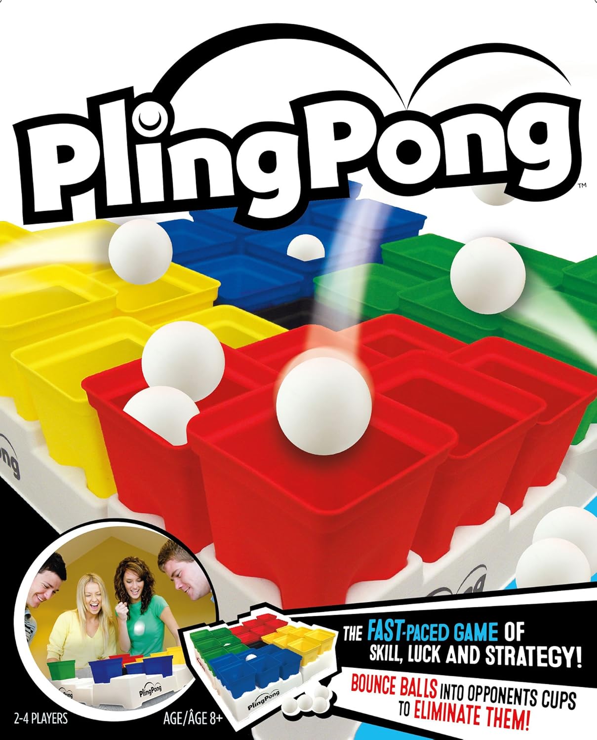 PlingPong Tabletop Party Game - Fast-Paced Bounce Ball Strategy for 2-4 Players, Ages 8+ | Family Fun