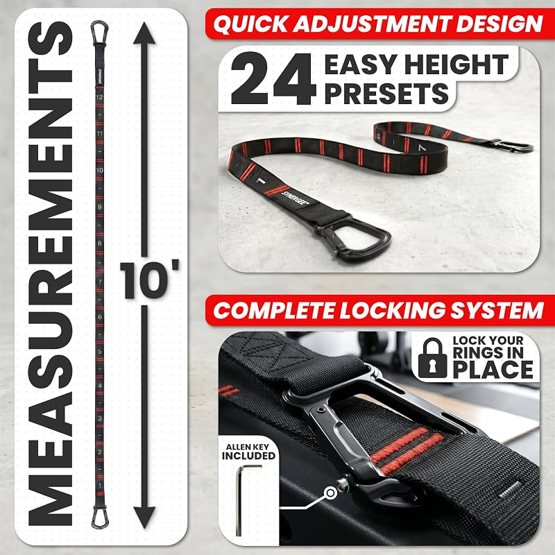 Wooden Gymnastic Rings 1.25" Set with Numbered Straps & Carabiners for Pull Ups, Dips, Muscle Ups