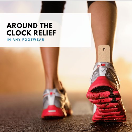 Plantar Fasciitis Tape, 20 Applications - Precut Kinesiology Tape Strips for Foot Soreness Relief - Also Great for Shin Splints - Includes 20 2x10" Strips & 40 2x5" Strips (Nude, 20 Count)