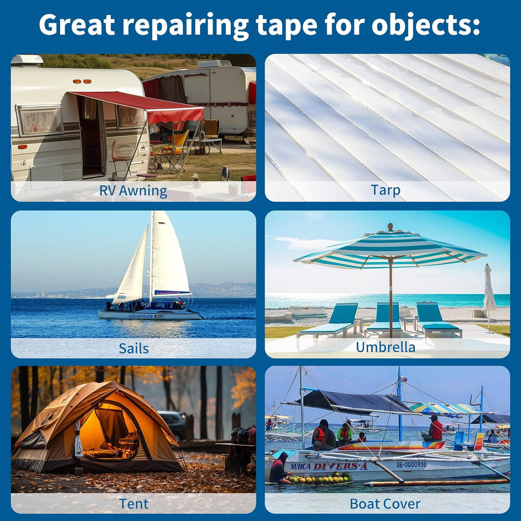 Regine Switzerland 50ft RV Awning Repair Tape - Waterproof & Durable for Tents, Tarps, and Covers | 3.15in Width