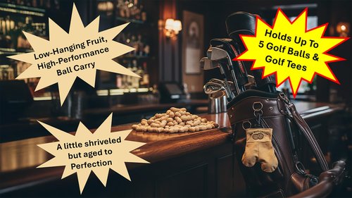 Senior Ol Nut Caddy Golf Pouch Men - Funny Gag Gift Premium PU Leather Up to 5 Balls and Tees Bag Dad Husband Glove Polo Fun Sack (1Pk Ol Nut Caddy Pouch)