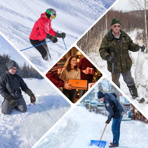 MaweMe Heated Gloves for Men Women,Electric Heated Ski Gloves with 3 Heat Settings, Rechargeable Heating Motorcycle Glove, Winter Thermal for Hiking Hunting Cycling