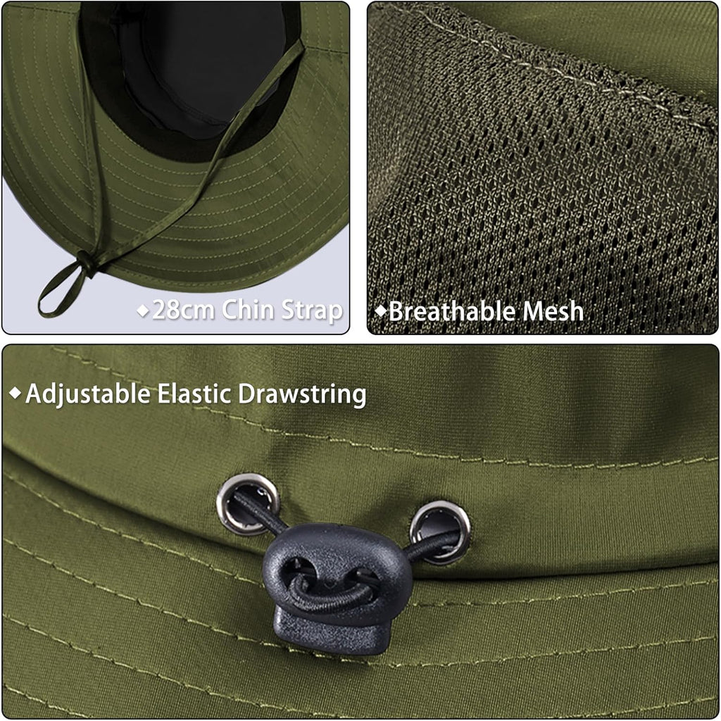 Skiennix Cooling Sun Hat - Wide Brim Bucket Hat for Fishing, Hiking & Beach | Foldable Design